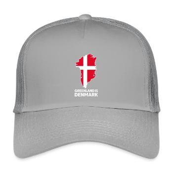 Grönland Dänemark Flagge Landkarte - Kinder Trucker-Cap - Hellgrau - Vorne