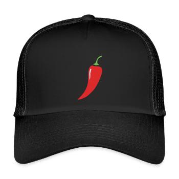 Red Chili Pepper Vegetables - Kids’ Trucker Cap - black/black - Front