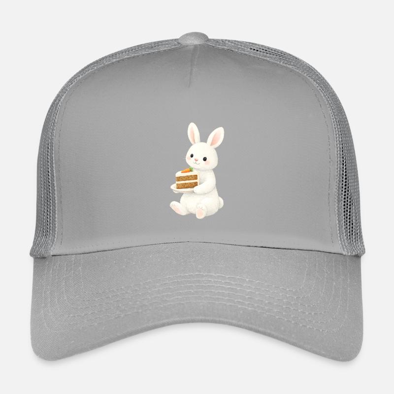 Illustration de lapin avec gâteau aux carottes Casquette trucker enfant