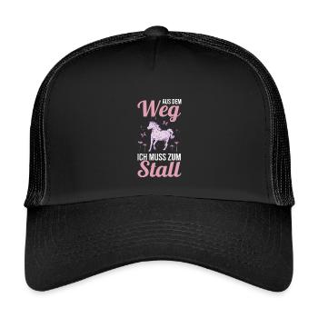 Reiten Pferdeliebhaber Reiterhof Pferde - Kinder Trucker-Cap - Schwarz/Schwarz - Vorne