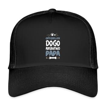 Offizieller Dogo Argentino Papa - Kinder Trucker-Cap - Schwarz/Schwarz - Vorne