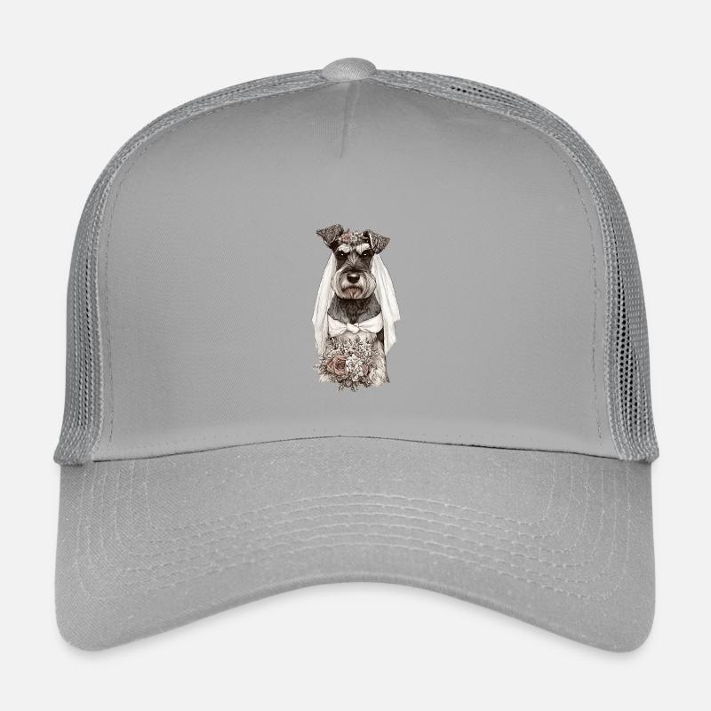 Schnauzer Bride with Flowers Kids’ Trucker Cap
