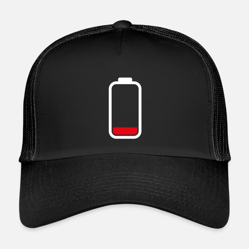 LOW BATTERY - White - Kids’ Trucker Cap - black/black