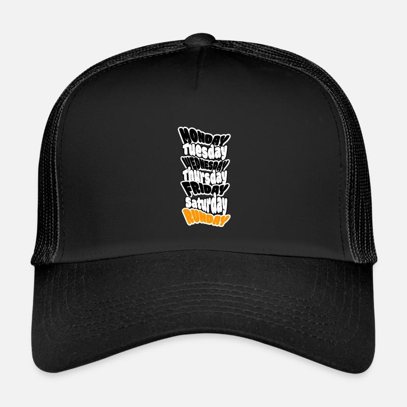 LE DIMANCHE, C’EST LE JOUR DE LA COURSE. Longue course ou grasse matinée ? - Casquette trucker enfant - noir/noir