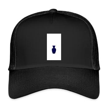 Midnight Blue Vase Silhouette - Kids’ Trucker Cap - black/black - Front