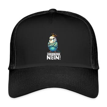 Bevor Du Fragst Wellensittich Vogel Welli Wellis  - Kinder Trucker-Cap - Schwarz/Schwarz - Vorne
