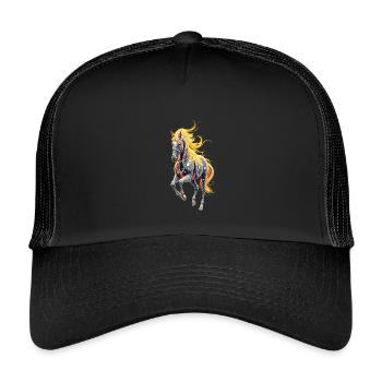 Étoile à la crinière dorée - Casquette trucker enfant - noir/noir - Devant