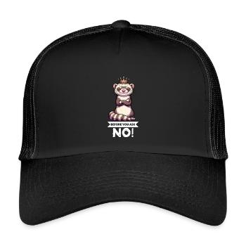 Before You Ask Ferret Ferret Owner Rodent - Kids’ Trucker Cap - black/black - Front