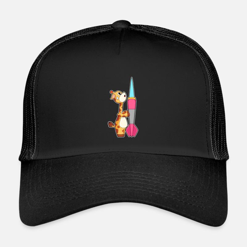 Giraffe Dart Dartpfeil Sport - Kinder Trucker-Cap - Schwarz/Schwarz
