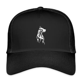 Tribal Hund Kopf - Kinder Trucker-Cap - Schwarz/Schwarz - Vorne