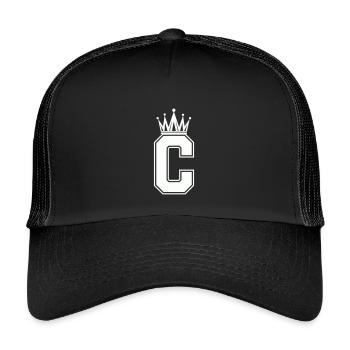 Lettre C - Casquette trucker enfant - noir/noir - Devant