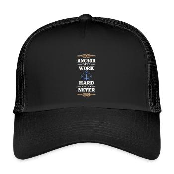 Seemannschaftsgeschenk Für Deckhand Ocean Work - Kinder Trucker-Cap - Schwarz/Schwarz - Vorne