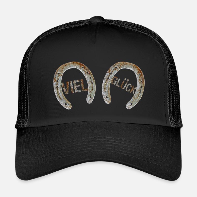 Viel Glück - Kinder Trucker-Cap - Schwarz/Schwarz