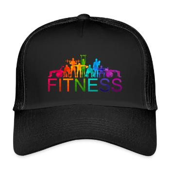 Diverse Colorful Fitness Athletes - Kids’ Trucker Cap - black/black - Front