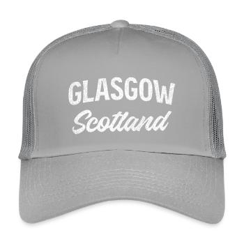 Lettrage vintage de Glasgow, Écosse - Casquette trucker enfant - gris clair - Devant