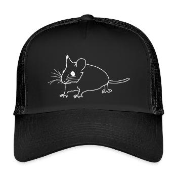 Mouse lineart - Kids’ Trucker Cap - black/black - Front