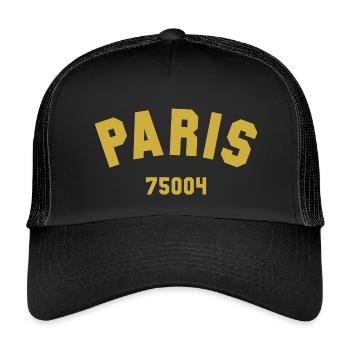 4e arrondissement de PARIS - Casquette trucker enfant - noir/noir - Devant