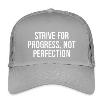S’efforcer de progresser, pas de perfection - Casquette trucker enfant - gris clair - Devant