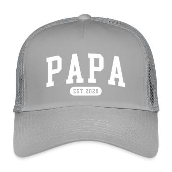 Papa Est. 2026 Father since 2026 Expectant Dad 2026 - Kids’ Trucker Cap - light grey - Front