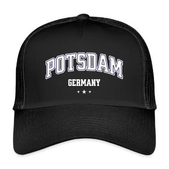Potsdam Germany College Emblem - Kids’ Trucker Cap - black/black - Front