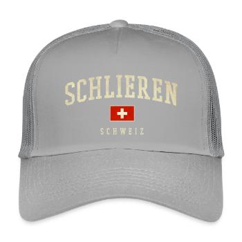 Schlieren Switzerland Vintage Font & Flag - Kids’ Trucker Cap - light grey - Front