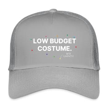 Low Budget Kostüm mit Konfetti | Anti Karneval - Kinder Trucker-Cap - Hellgrau - Vorne