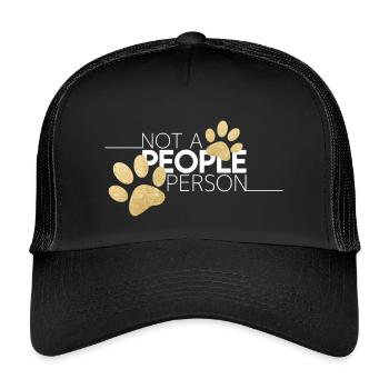 Not a People Person - Hundepfoten Motiv - Kinder Trucker-Cap - Schwarz/Schwarz - Vorne