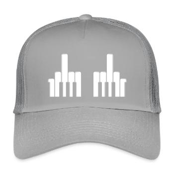 Piano Keys Middle Fingers - Kids’ Trucker Cap - light grey - Front