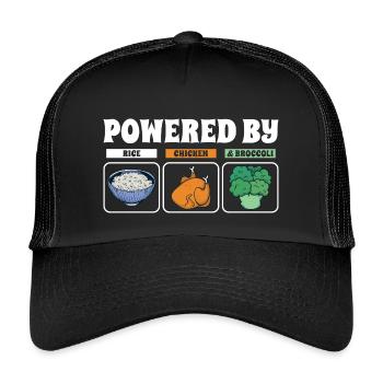 Propulsé par Rice Chicken Broccoli - Casquette trucker enfant - noir/noir - Devant
