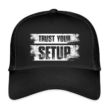 Trust your Setup Stock Market Exchange Trader - Kids’ Trucker Cap - black/black - Front