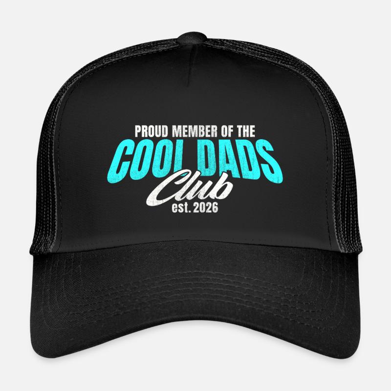 Cool Dads Club - Papa 2026 Geschenk - Kinder Trucker-Cap - Schwarz/Schwarz