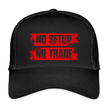 No setup no trade Aktienmarkt Börse Trader - Kinder Trucker-Cap - Schwarz/Schwarz - Vorne