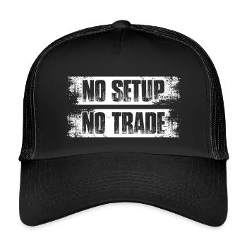 No setup no trade Stock Market Exchange Trader - Kids’ Trucker Cap - black/black - Front