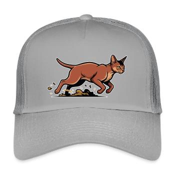 Chat Abyssin en Course Vitesse Portrait Sport - Casquette trucker enfant - gris clair - Devant