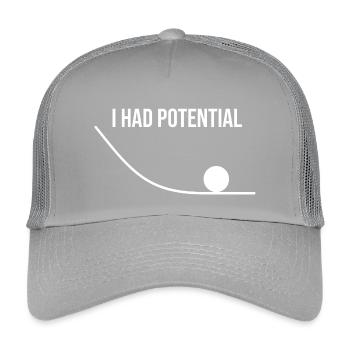 I Had Potential Funny Science Physics Nerd Pun - Kids’ Trucker Cap - light grey - Front