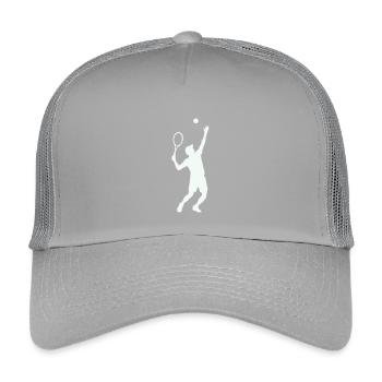 Silhouette de tennis en saut - Casquette trucker enfant - gris clair - Devant