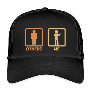 Ich als Ukulele Spieler - Kinder Trucker-Cap - Schwarz/Schwarz - Vorne