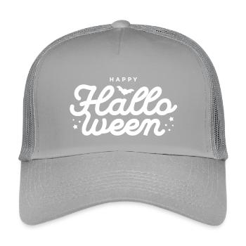Festive Halloween Bat Typography Design - Kids’ Trucker Cap - light grey - Front