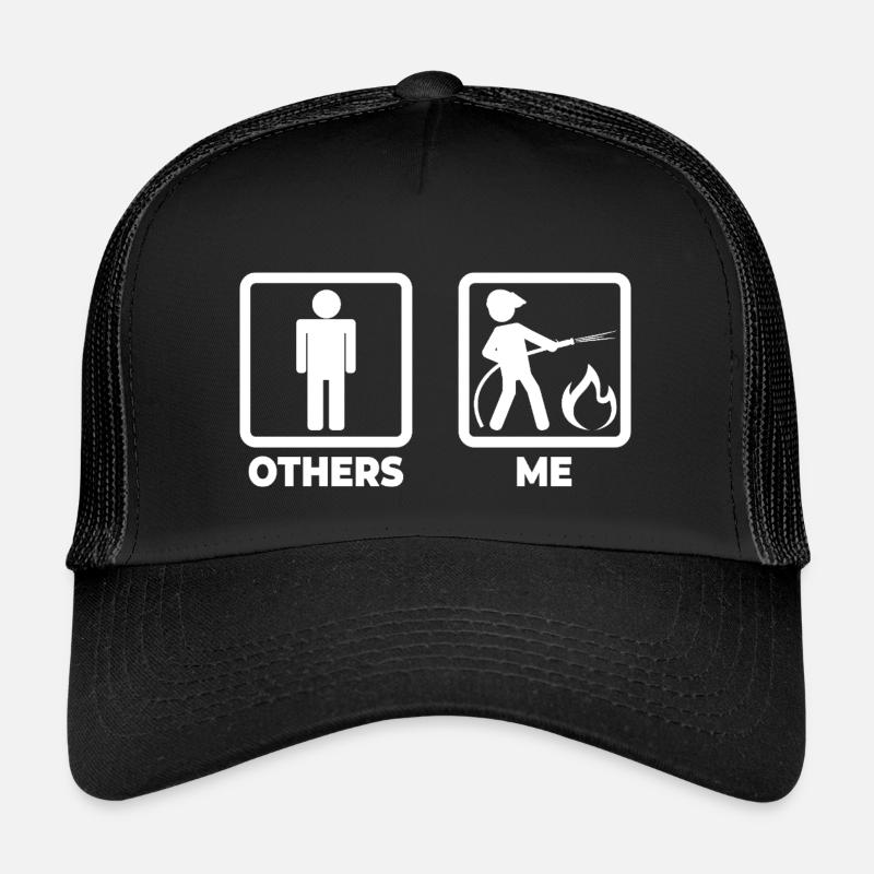 Feuerwehr Strichmännchen - Kinder Trucker-Cap - Schwarz/Schwarz