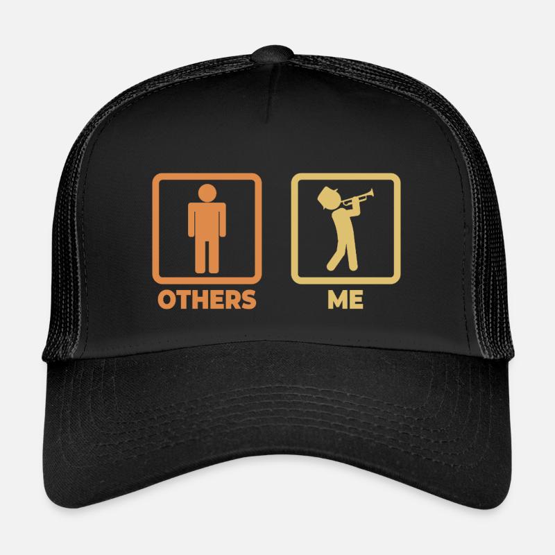 Trompeter Strichmännchen - Kinder Trucker-Cap - Schwarz/Schwarz
