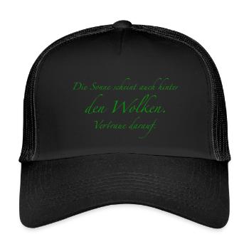 La lumière du soleil derrière les nuages disant - Casquette trucker enfant - noir/noir - Devant