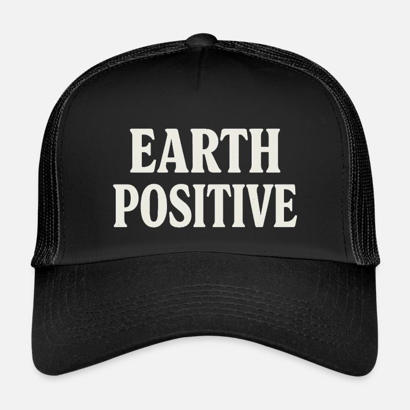Earth Positive Bold Typography - Kids’ Trucker Cap - black/black