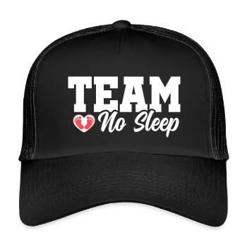 Team No Sleep - Kinder Trucker-Cap - Schwarz/Schwarz - Vorne