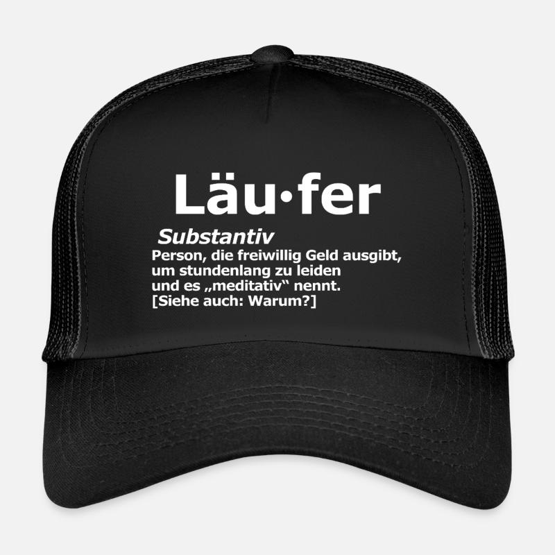 Lustiges Marathin Läufer - Kinder Trucker-Cap - Schwarz/Schwarz