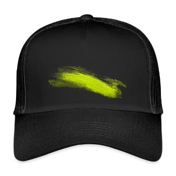 Coup de pinceau néon à la lime - Casquette trucker enfant - noir/noir - Devant