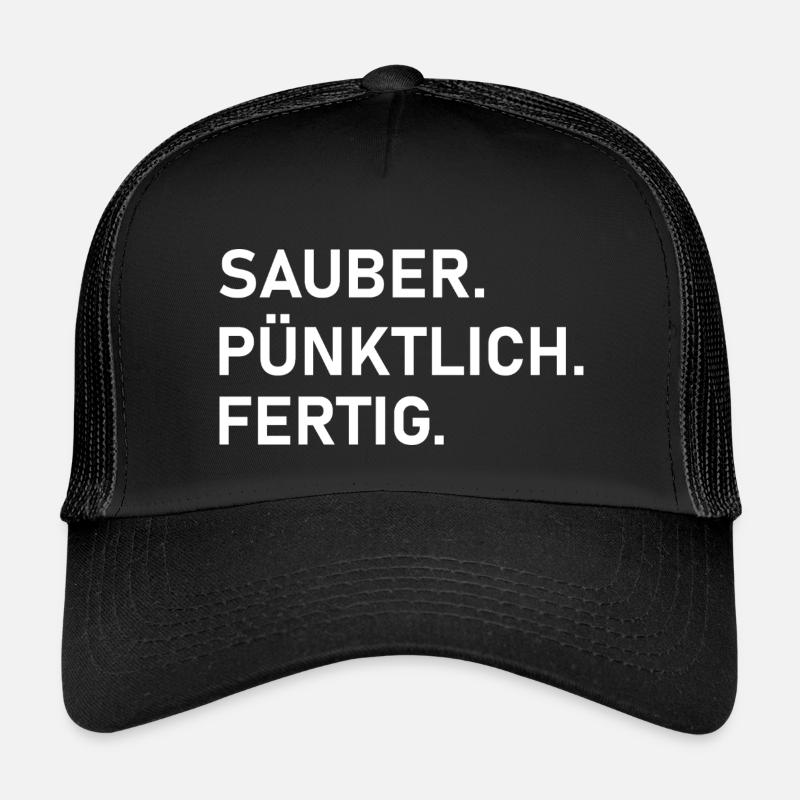 Clean. On time. Professional work. - Kids’ Trucker Cap - black/black