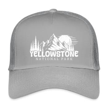 Yellowstone National Park Hiking Hiker - Kids’ Trucker Cap - light grey - Front