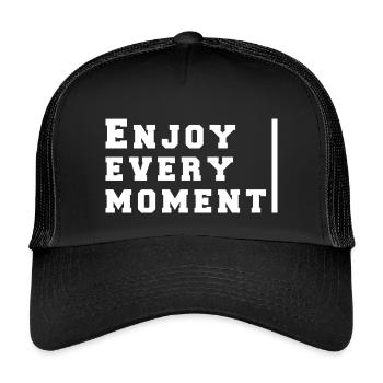 enjoy every moment - Kids’ Trucker Cap - black/black - Front