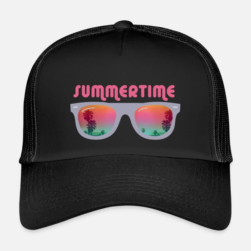 Summertime - Sonnenbrille - Kinder Trucker-Cap - Schwarz/Schwarz