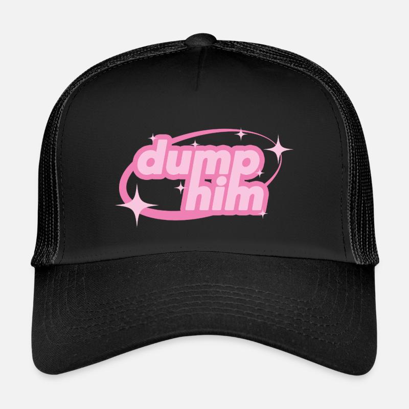 Dump Him – Girly Y2K Statement - Kinder Trucker-Cap - Schwarz/Schwarz